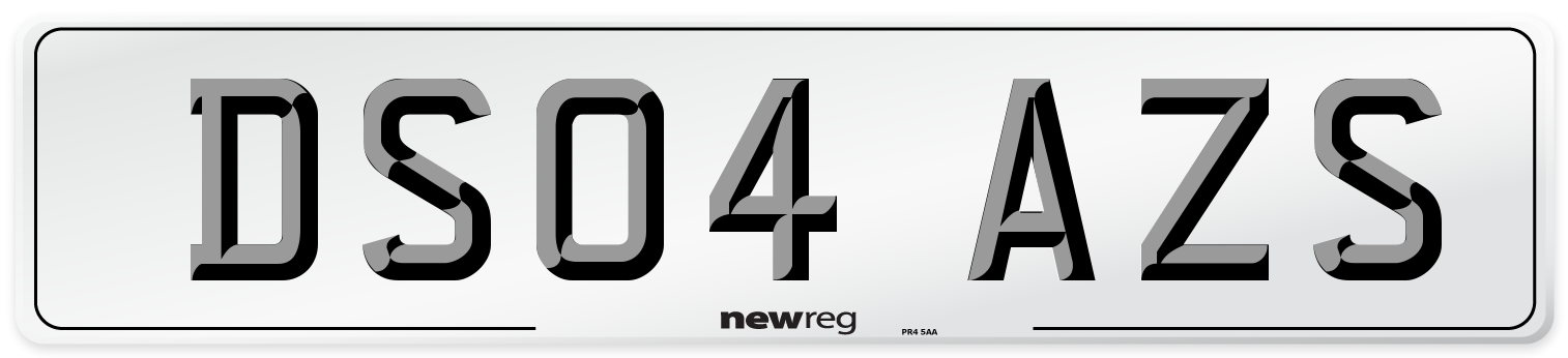 DS04 AZS Number Plate from New Reg